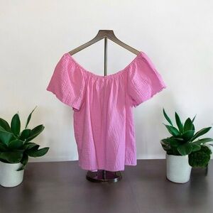 Pink Square Neck Top Medium